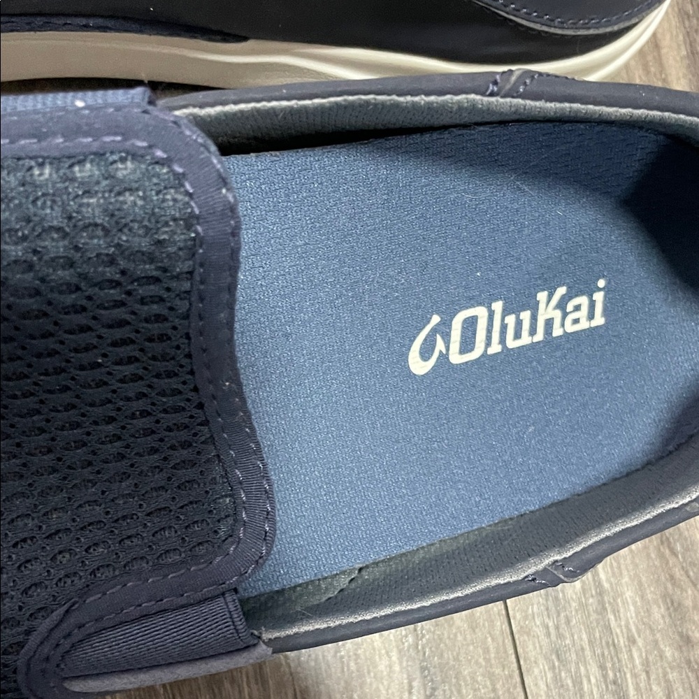 OluKai Men's Dark Blue Slip-On Loafers - Picture 5 of 6